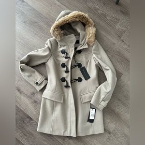 New Women’s Marc New York Andrew Marc Wool Fur Coat Jacket Size 6 Oat